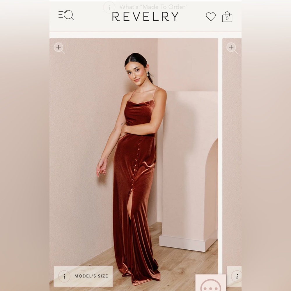 Petite Revelry Billie Velvet Dress in Terracotta